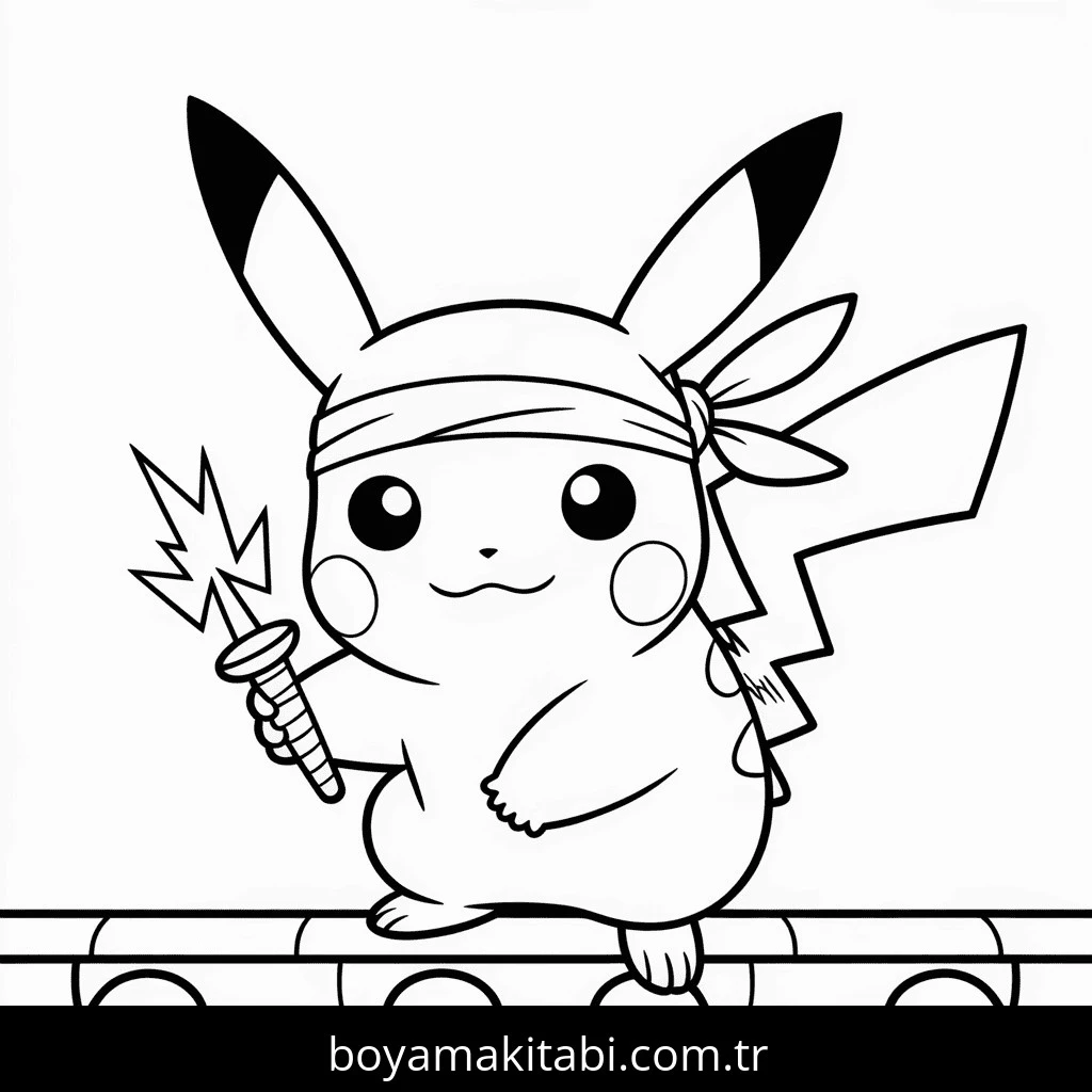 Pikachu boyama sayfası – sanatsal çalışma, çocuklar için