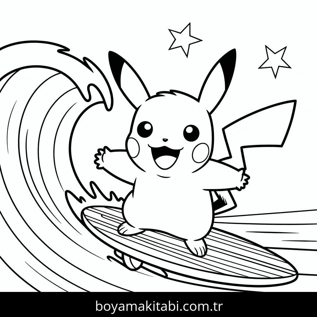 Pikachu boyama sayfası – çocuklar için, çizgi film temalı