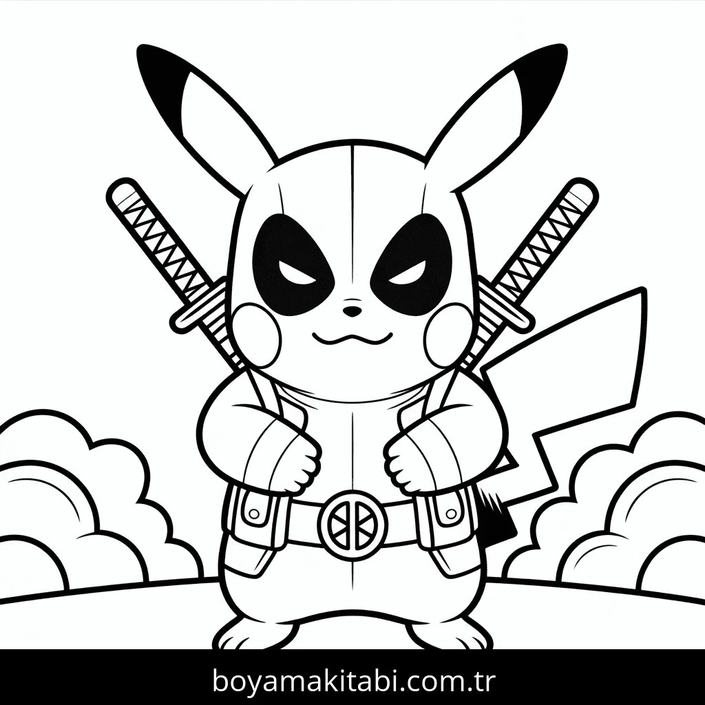 Pikachu boyama sayfası – sevimli karakter, sanatsal çalışma