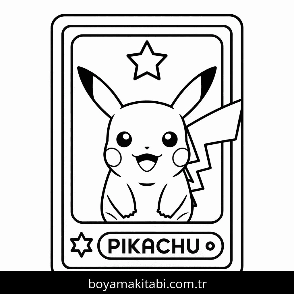 Pikachu boyama sayfası – el becerilerini geliştirir, boyama çalışması