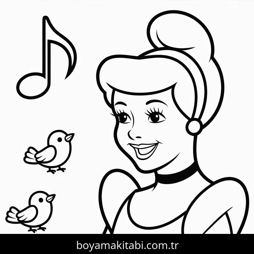 Sindirella boyama sayfası – renkli çizimler, okul öncesi