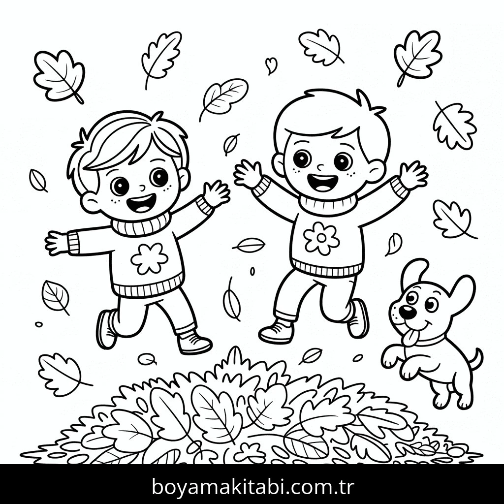 Sonbahar boyama sayfası #171 – basit çizim, yaz tatili etkinliği