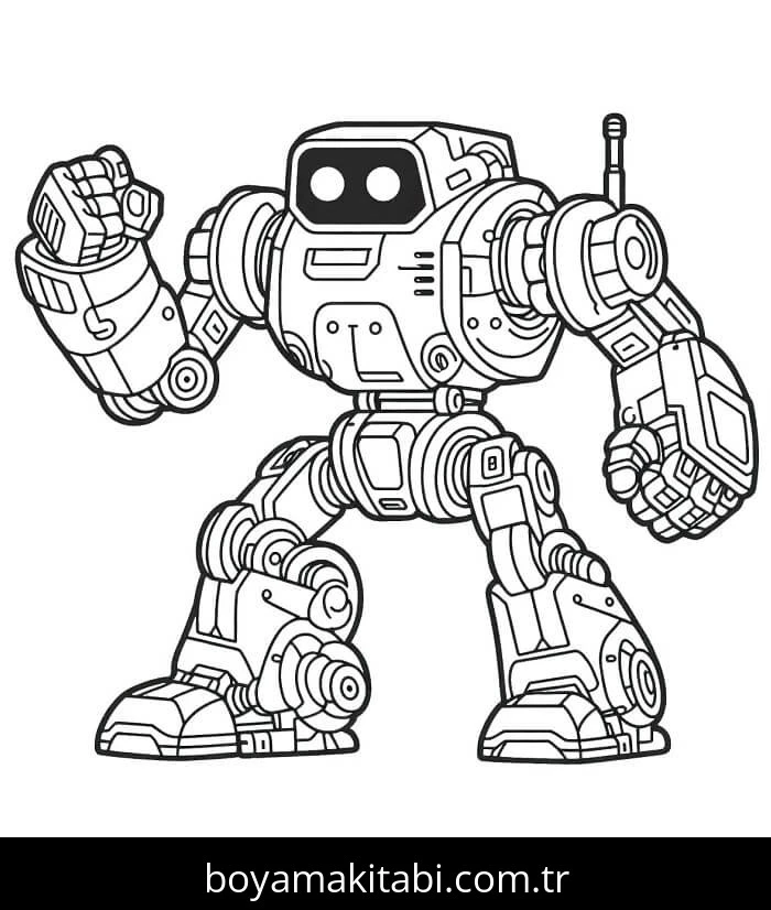 Robot boyama sayfası #86 – sabır ve özgüven kazandırır, yaratıcı sanat çalışması