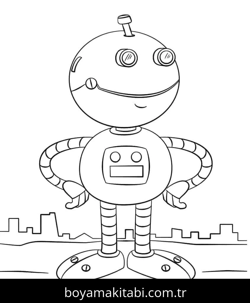 Robot boyama sayfası #90 – mürekkep tasarrufu sağlar, PDF indir