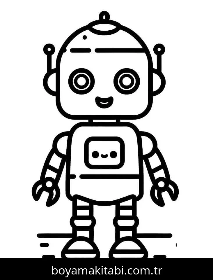 Robot boyama sayfası #92 – günlük etkinlik önerisi, kolay boyama