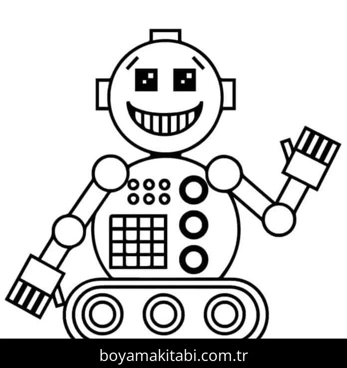 Robot boyama sayfası #97 – PDF indir, sevimli karakter