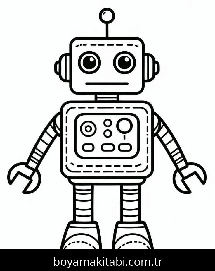 Robot boyama sayfası #99 – kolay boyama, eğitici aktivite