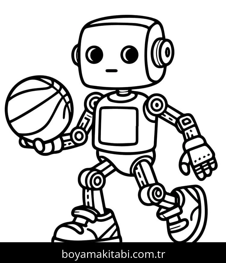 Robot boyama sayfası #104 – sevimli karakter, sanatsal çalışma