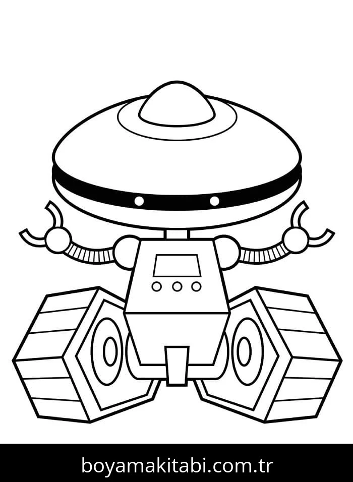 Robot boyama sayfası #108 – keyifli zaman, renkli çizimler