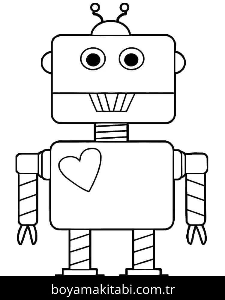 Robot boyama sayfası #115 – renkli çizimler, dikkat ve odaklanma geliştirir