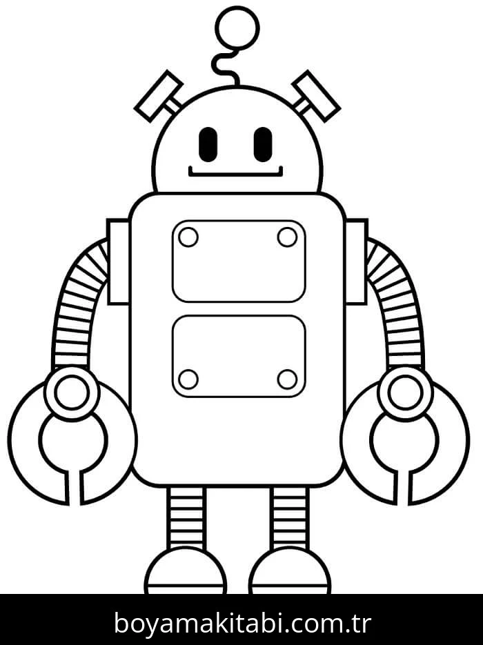 Robot boyama sayfası #116 – anaokulu etkinliği, motor becerileri destekler