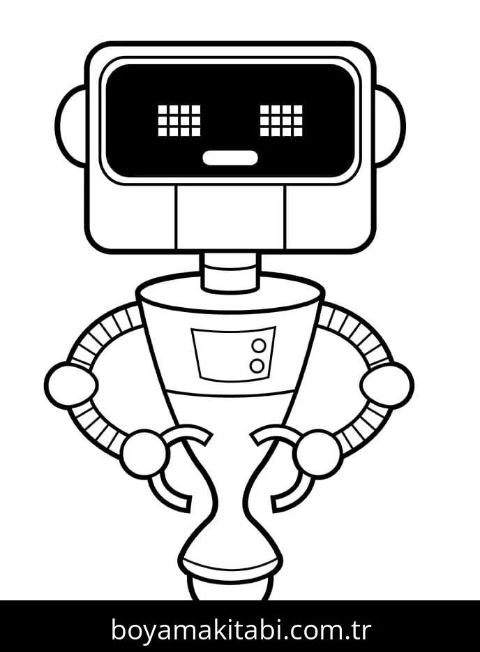 Robot boyama sayfası #122 – dikkat ve odaklanma geliştirir, A4 baskıya uygun
