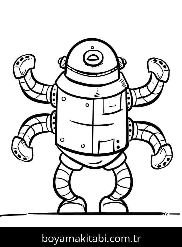 Robot boyama sayfası #123 – motor becerileri destekler, mürekkep tasarrufu sağlar
