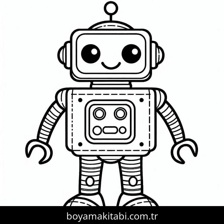 Robot boyama sayfası #128 – kolay indirilebilir, eğlenceli öğrenme deneyimi