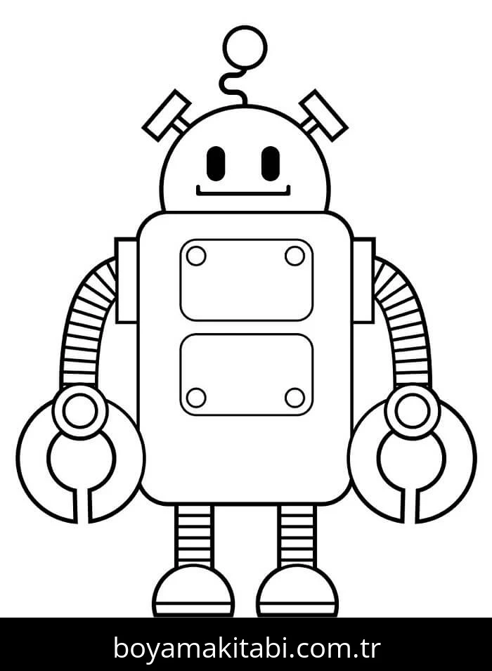 Robot boyama sayfası #129 – A4 baskıya uygun, ücretsiz yazdır