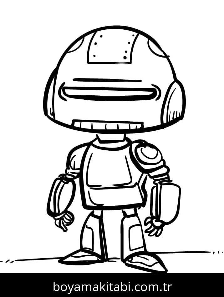 Robot boyama sayfası #132 – günlük etkinlik önerisi, kolay boyama