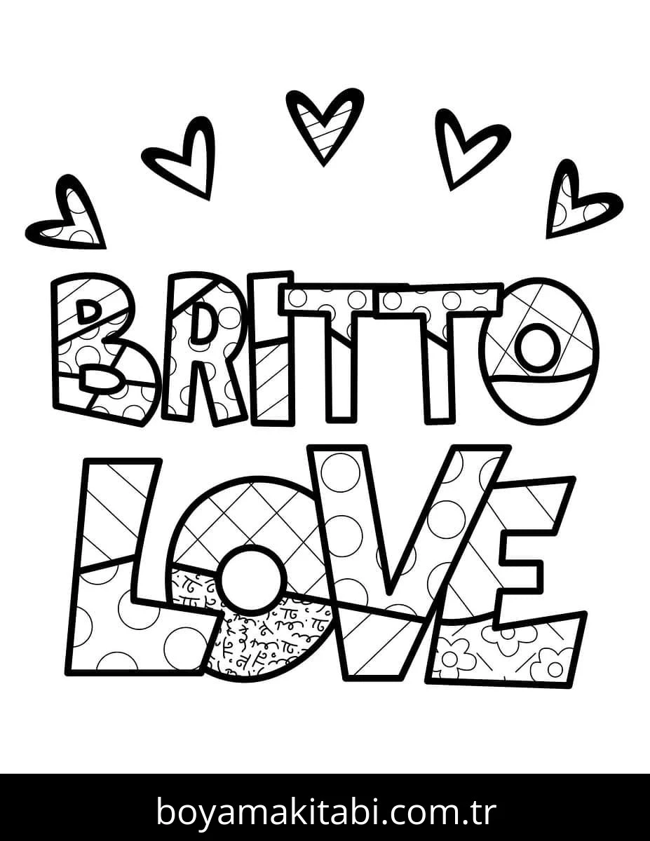 Romero Britto boyama sayfası – yaratıcılık, eğlenceli etkinlik