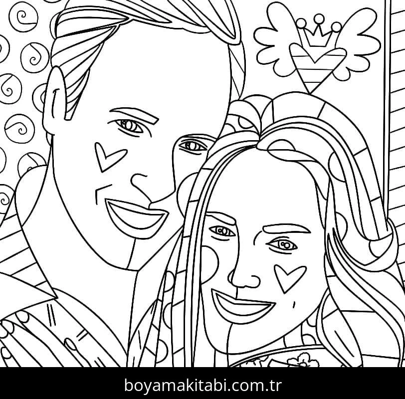 Romero Britto boyama sayfası – renkli çizimler, okul öncesi