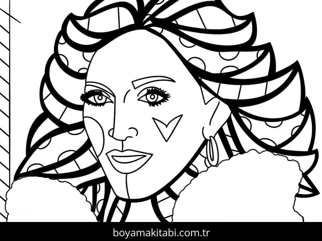 Romero Britto boyama sayfası – çocuklar için, çizgi film temalı