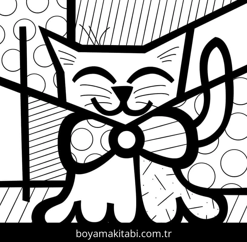 Romero Britto boyama sayfası – kolay boyama, eğitici aktivite