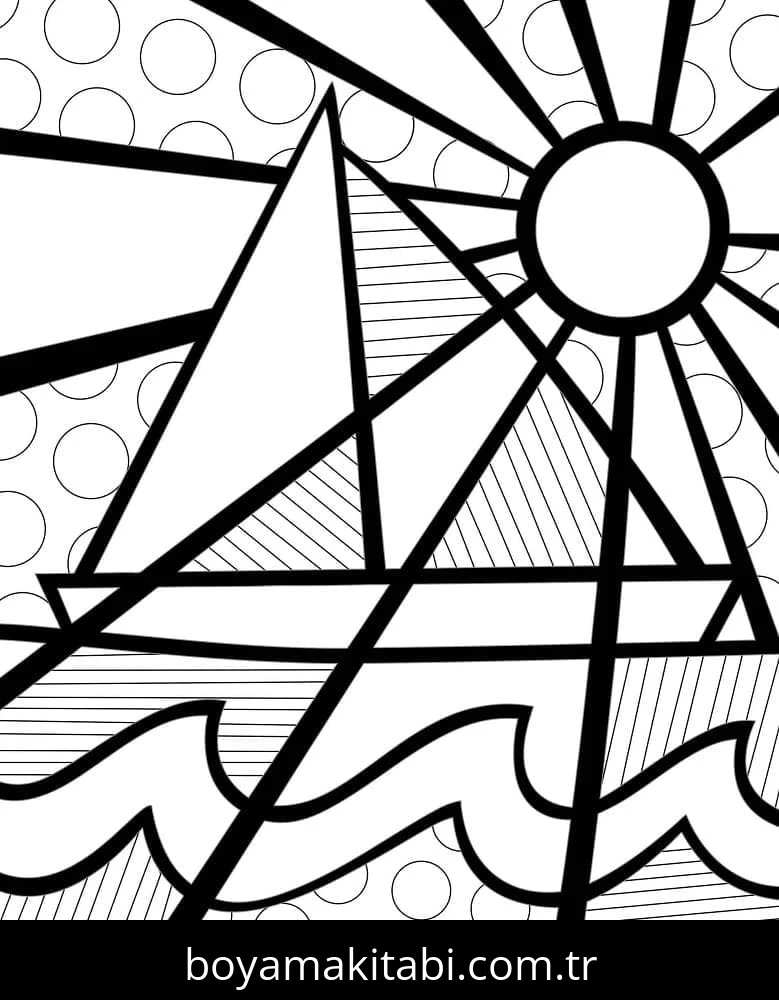 Romero Britto boyama sayfası – eğlenceli etkinlik, el becerilerini geliştirir