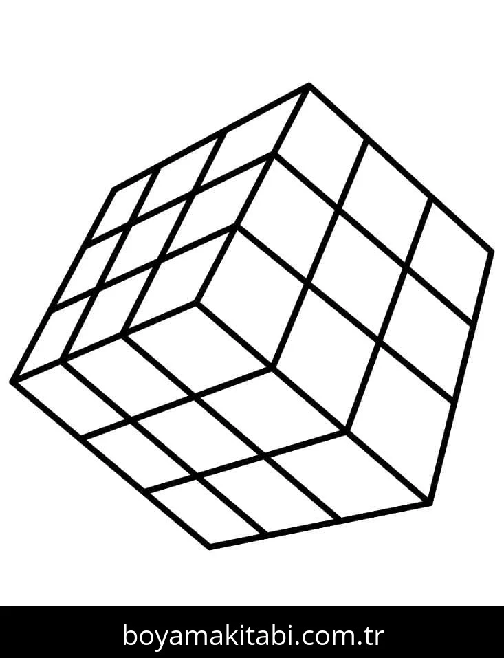 Rubik boyama sayfası – renkli çizimler, okul öncesi