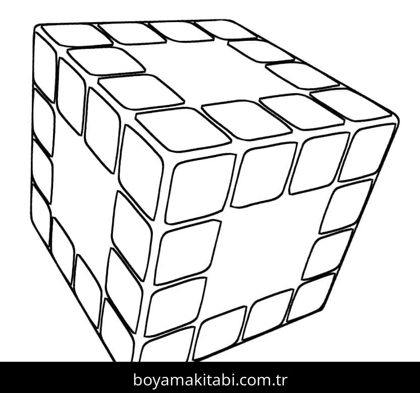 Rubik boyama sayfası – PDF indir, sevimli karakter