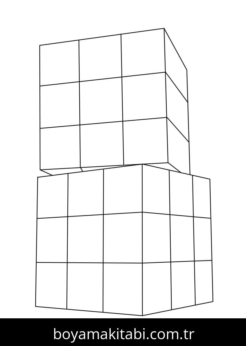 Rubik boyama sayfası – yaratıcılığı geliştirir, keyifli zaman