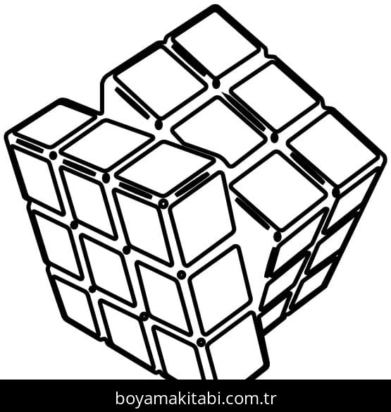 Rubik boyama sayfası – okul öncesi, evde etkinlik