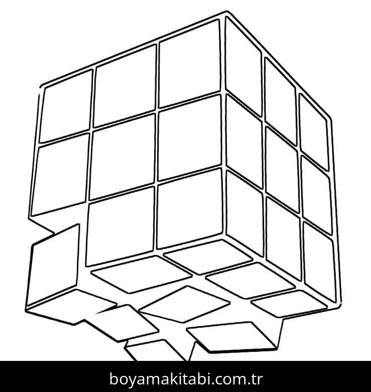 Rubik boyama sayfası – sanatsal çalışma, çocuklar için