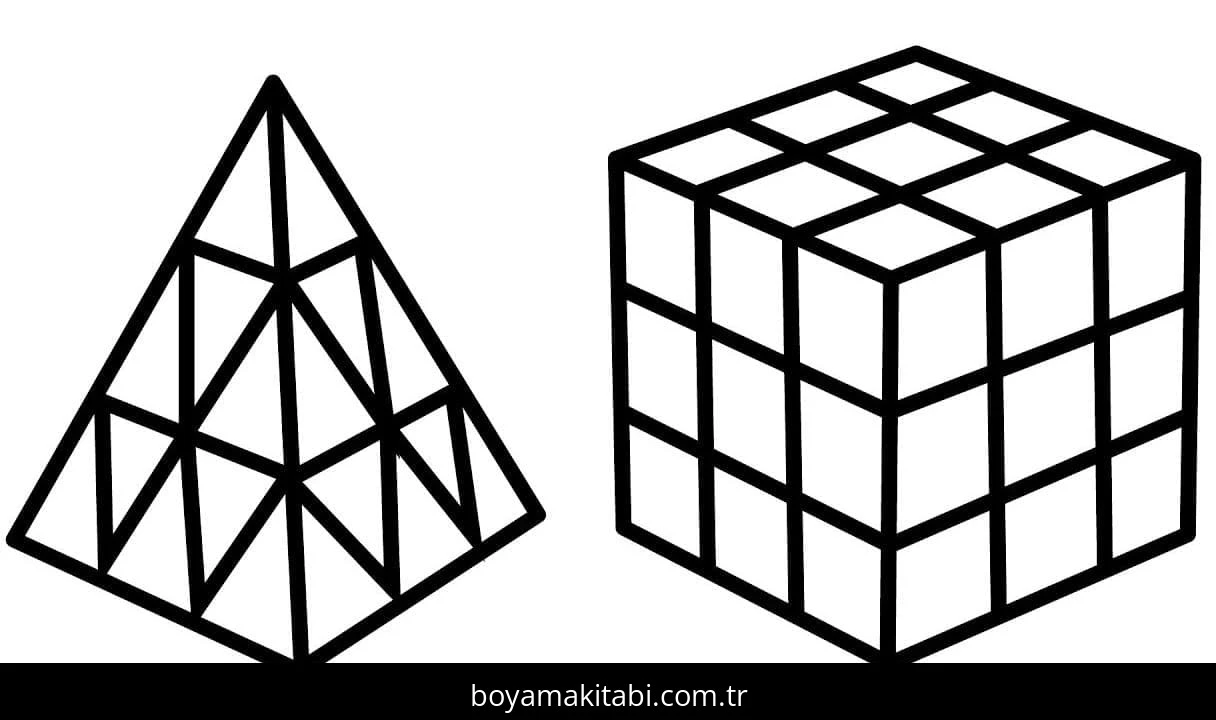 Rubik boyama sayfası – yaratıcılık, eğlenceli etkinlik