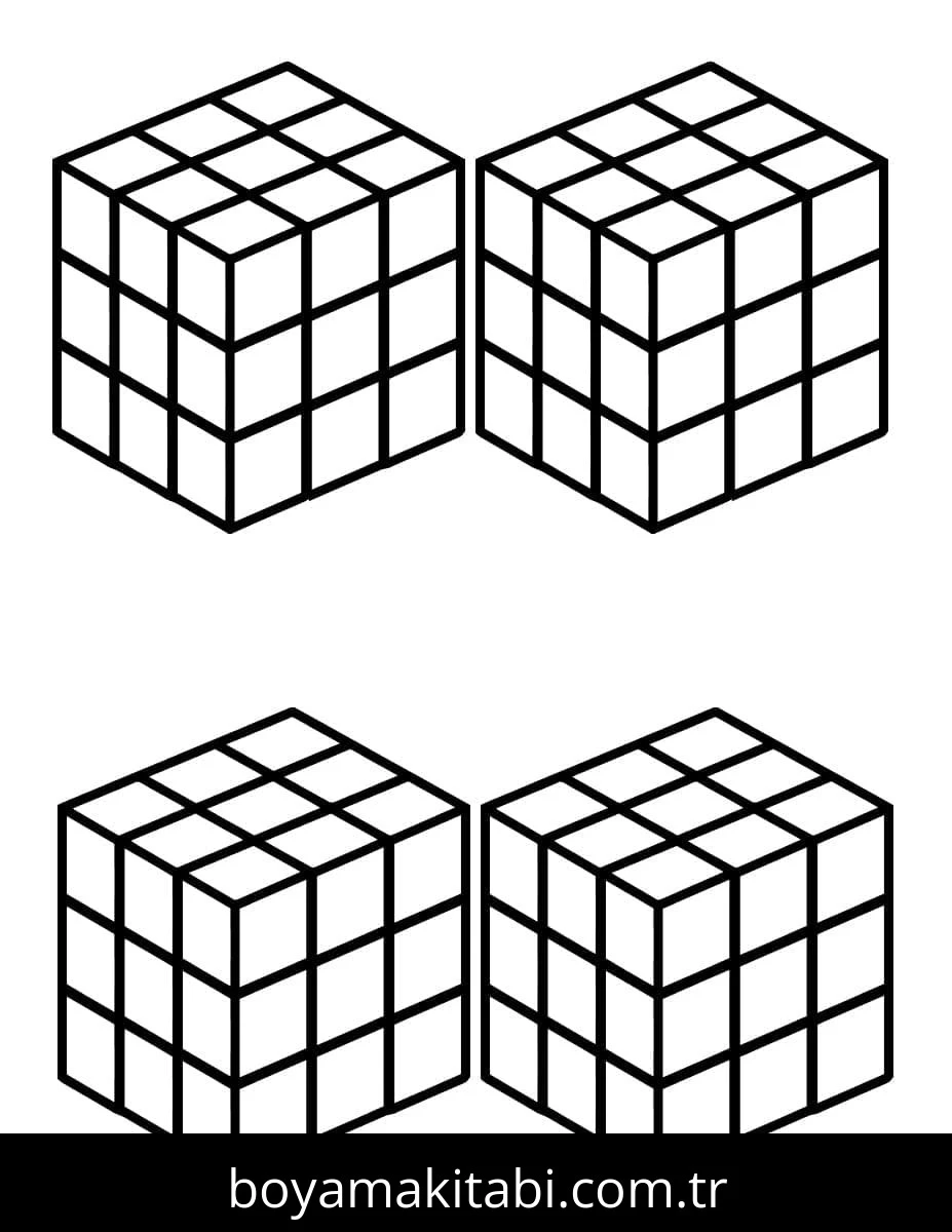 Rubik boyama sayfası – boyama çalışması, yaratıcılığı geliştirir