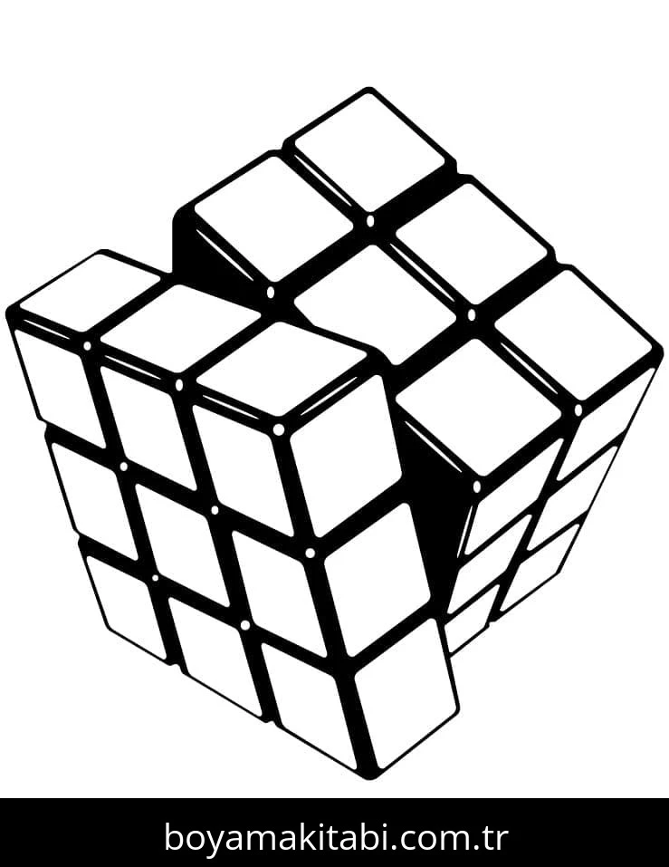 Rubik boyama sayfası – renkli çizimler, okul öncesi