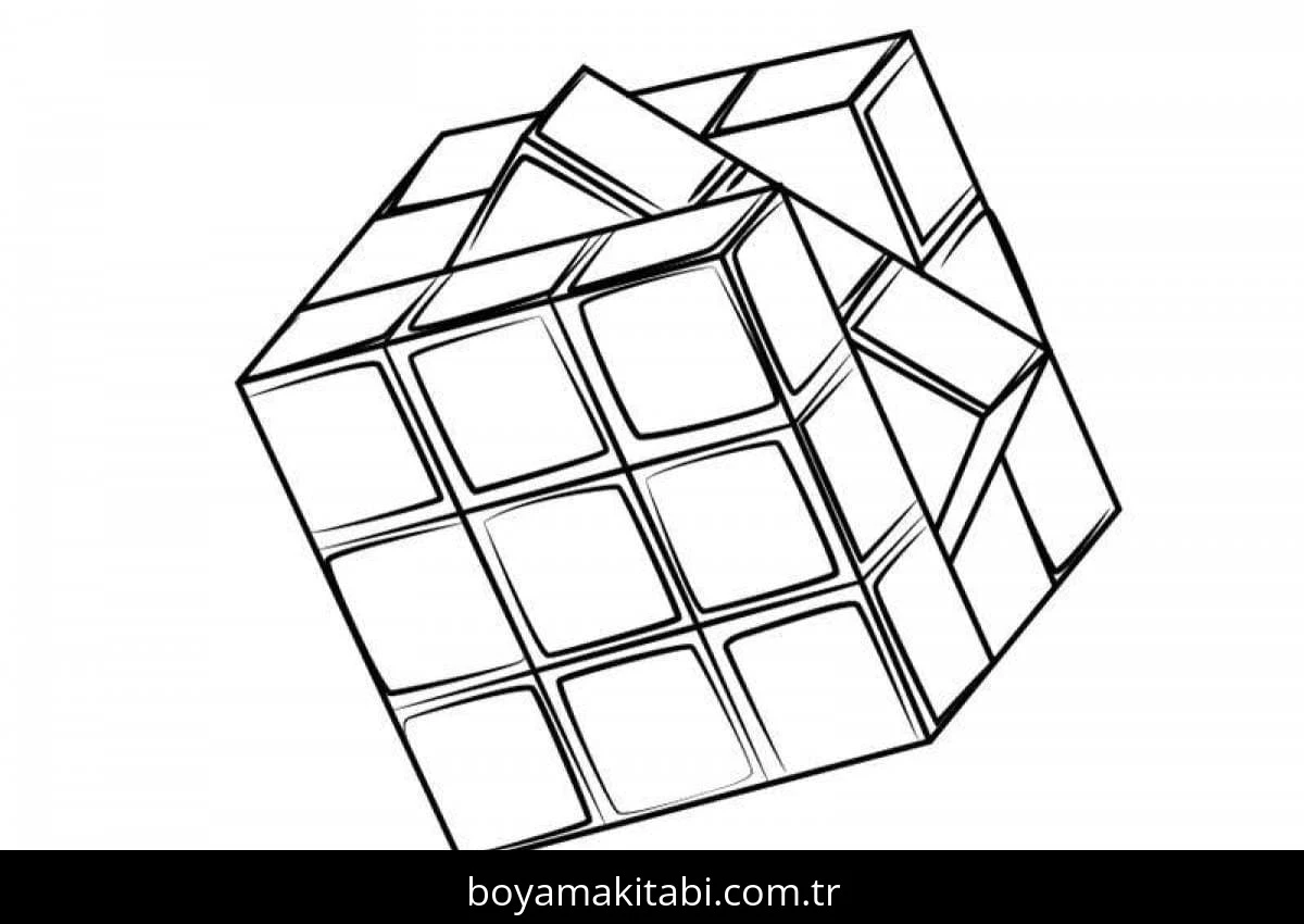 Rubik boyama sayfası – çocuklar için, çizgi film temalı