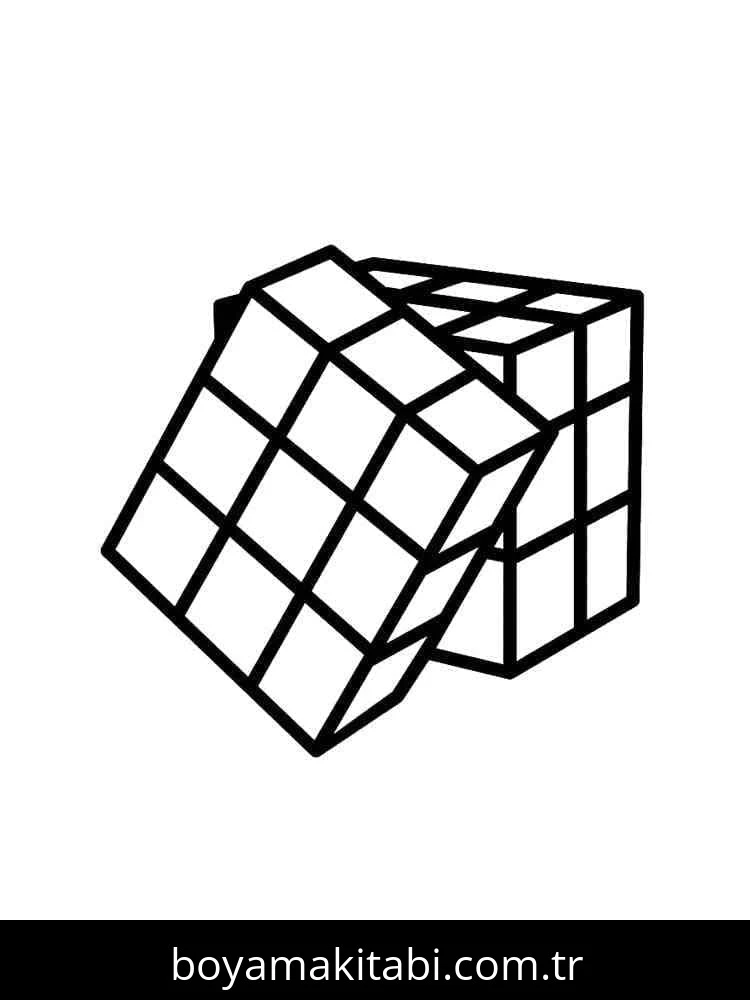 Rubik boyama sayfası – kolay boyama, eğitici aktivite