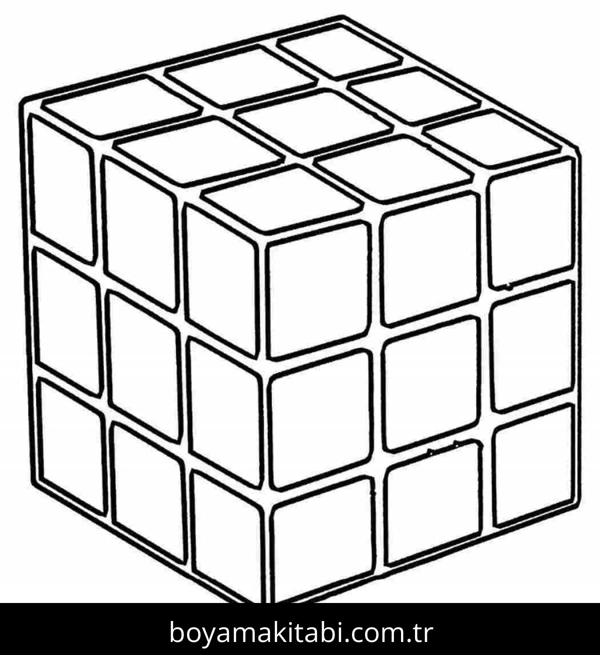 Rubik boyama sayfası – eğlenceli etkinlik, el becerilerini geliştirir
