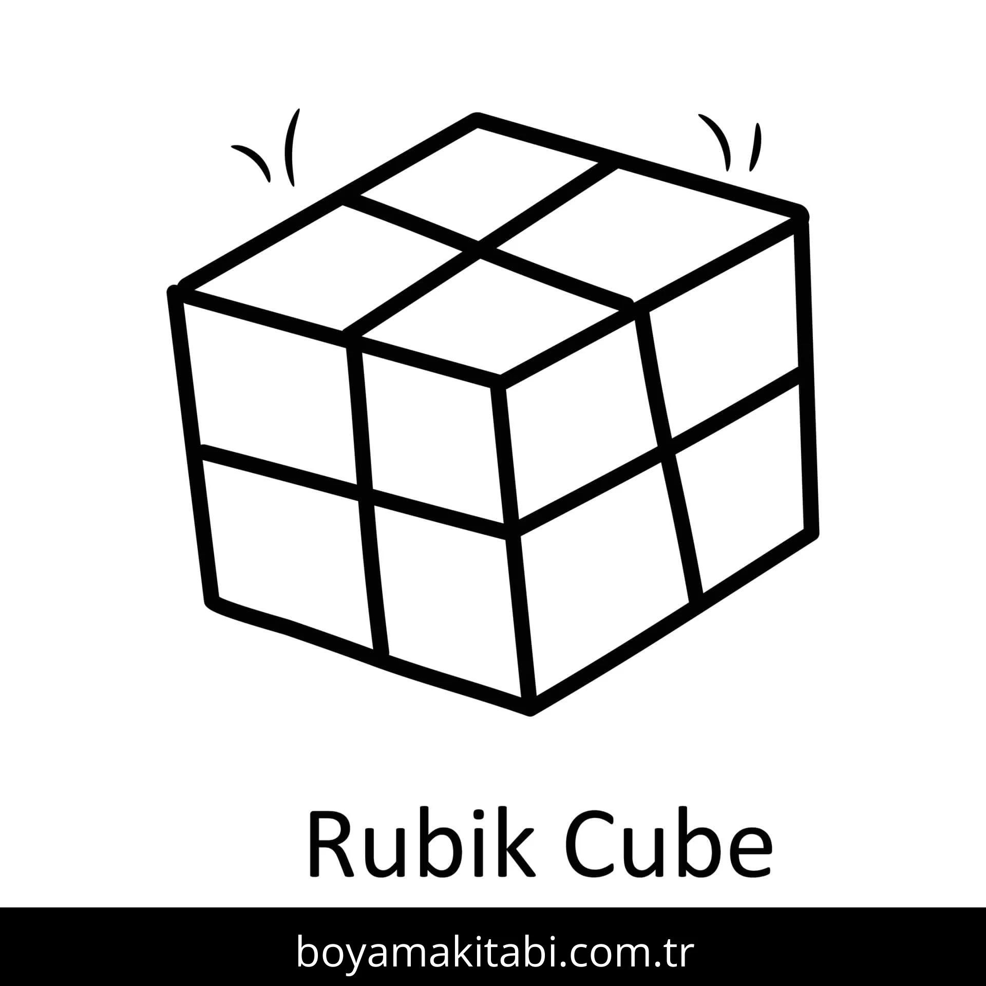 Rubik boyama sayfası – eğitici aktivite, yaratıcılık