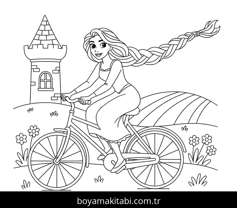 Rapunzel boyama sayfası – ücretsiz yazdır, boyama etkinliği