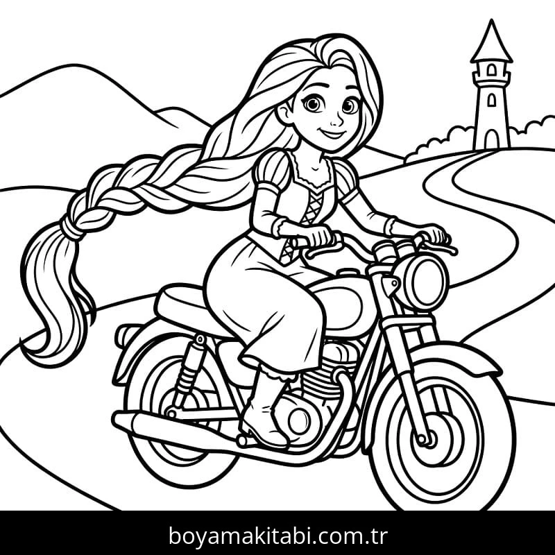 Rapunzel boyama sayfası – çocuklar için, çizgi film temalı