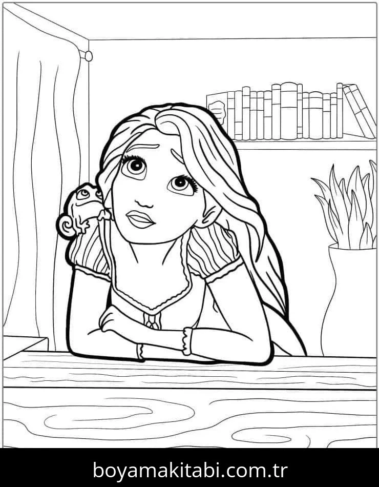 Rapunzel boyama sayfası – yaratıcılık, eğlenceli etkinlik
