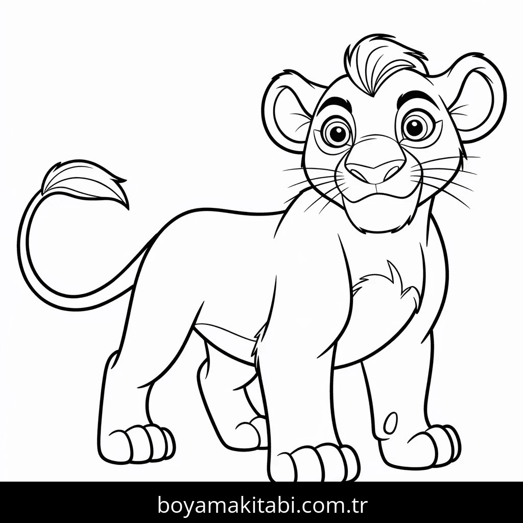 Aslan Kral boyama sayfası – eğitici aktivite, yaratıcılık