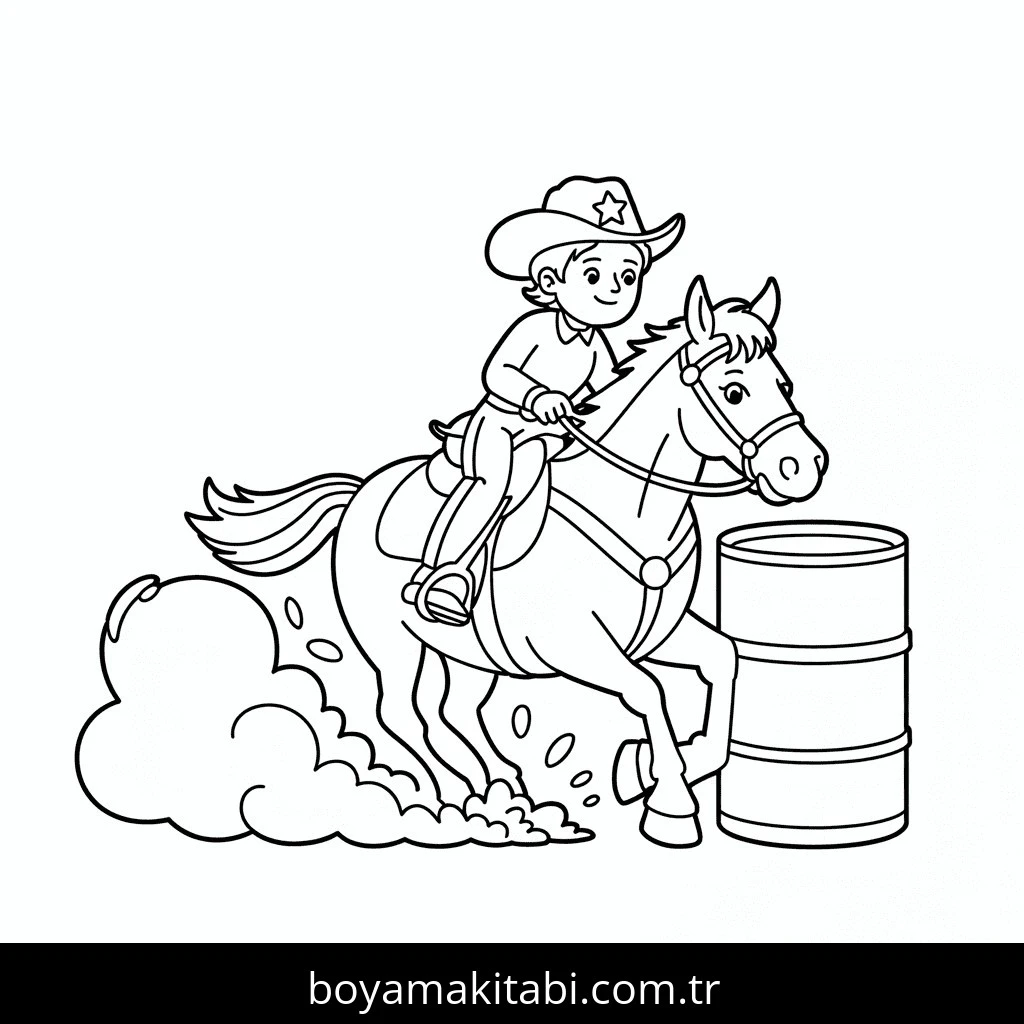 Atlar boyama sayfası – kolay boyama, eğitici aktivite