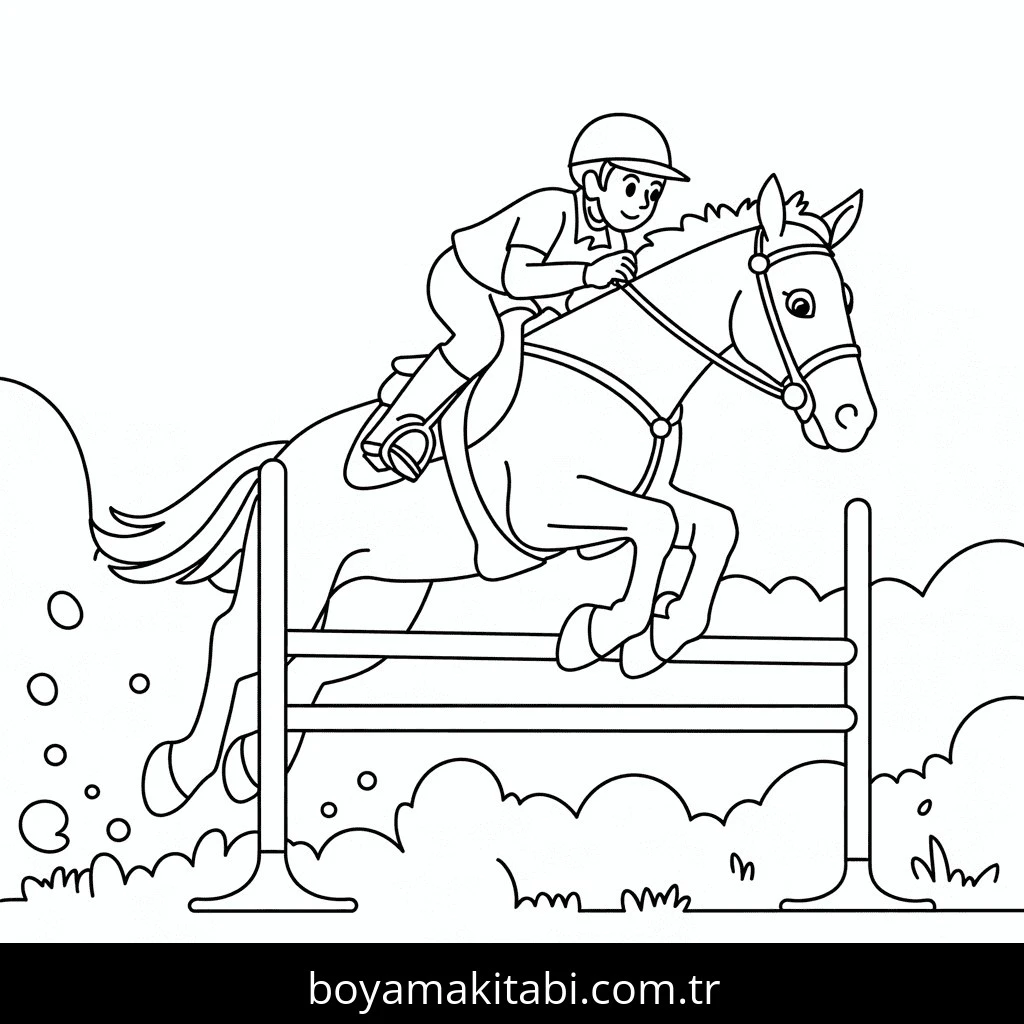 Atlar boyama sayfası – yaratıcılık, eğlenceli etkinlik