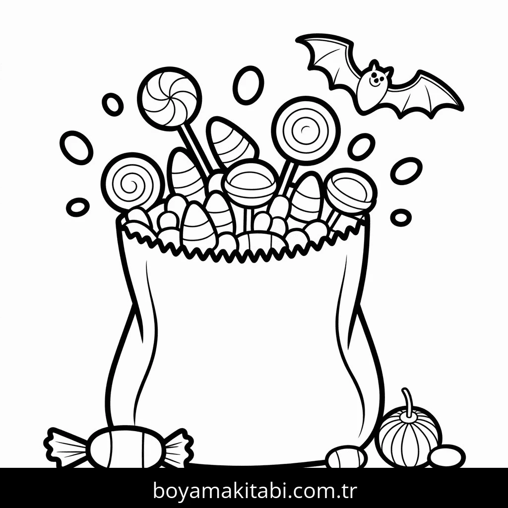 Cadılar Bayramı boyama sayfası – okul öncesi, evde etkinlik