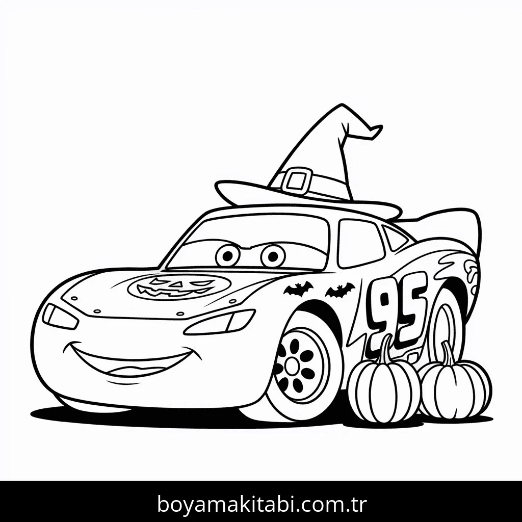 Cadılar Bayramı boyama sayfası – el becerilerini geliştirir, boyama çalışması