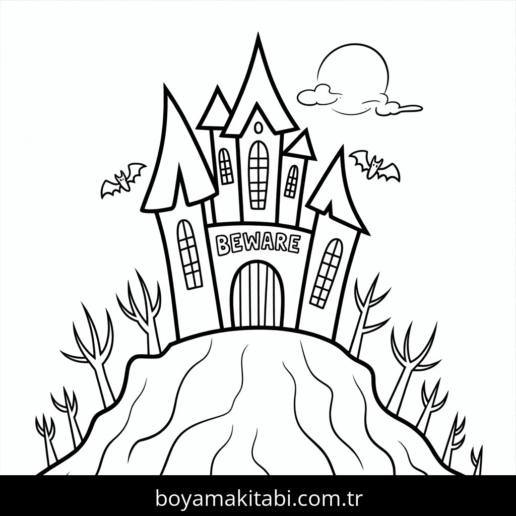 Cadılar Bayramı boyama sayfası – okul öncesi, evde etkinlik