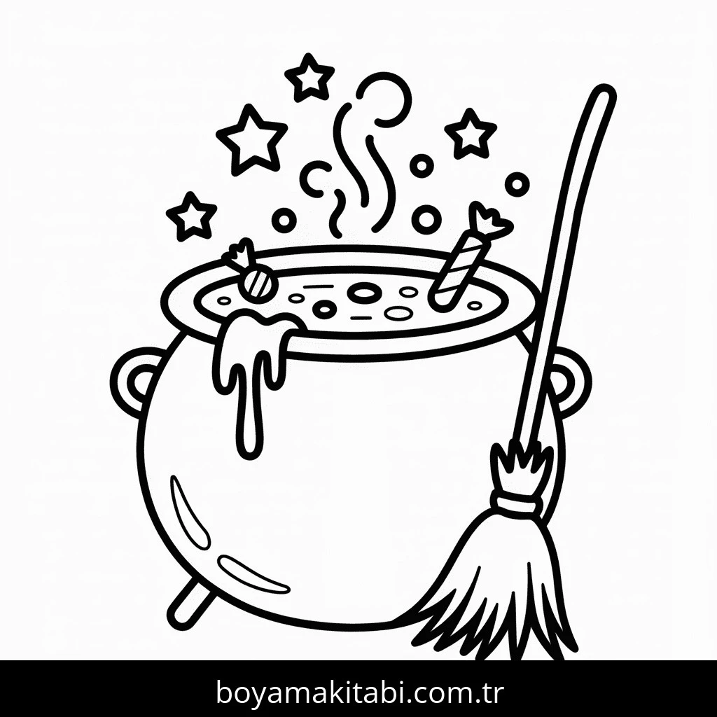 Cadılar Bayramı boyama sayfası – sevimli karakter, sanatsal çalışma