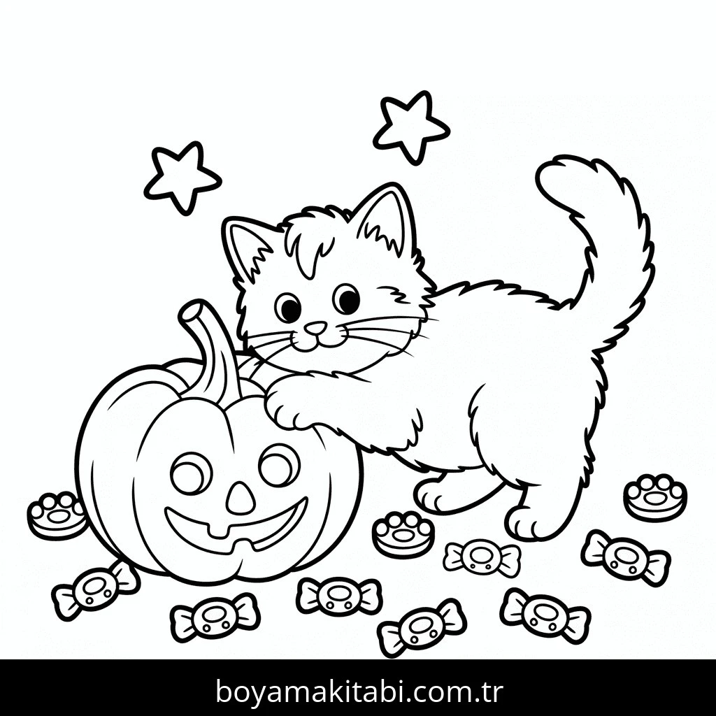 Cadılar Bayramı boyama sayfası – eğitici aktivite, yaratıcılık