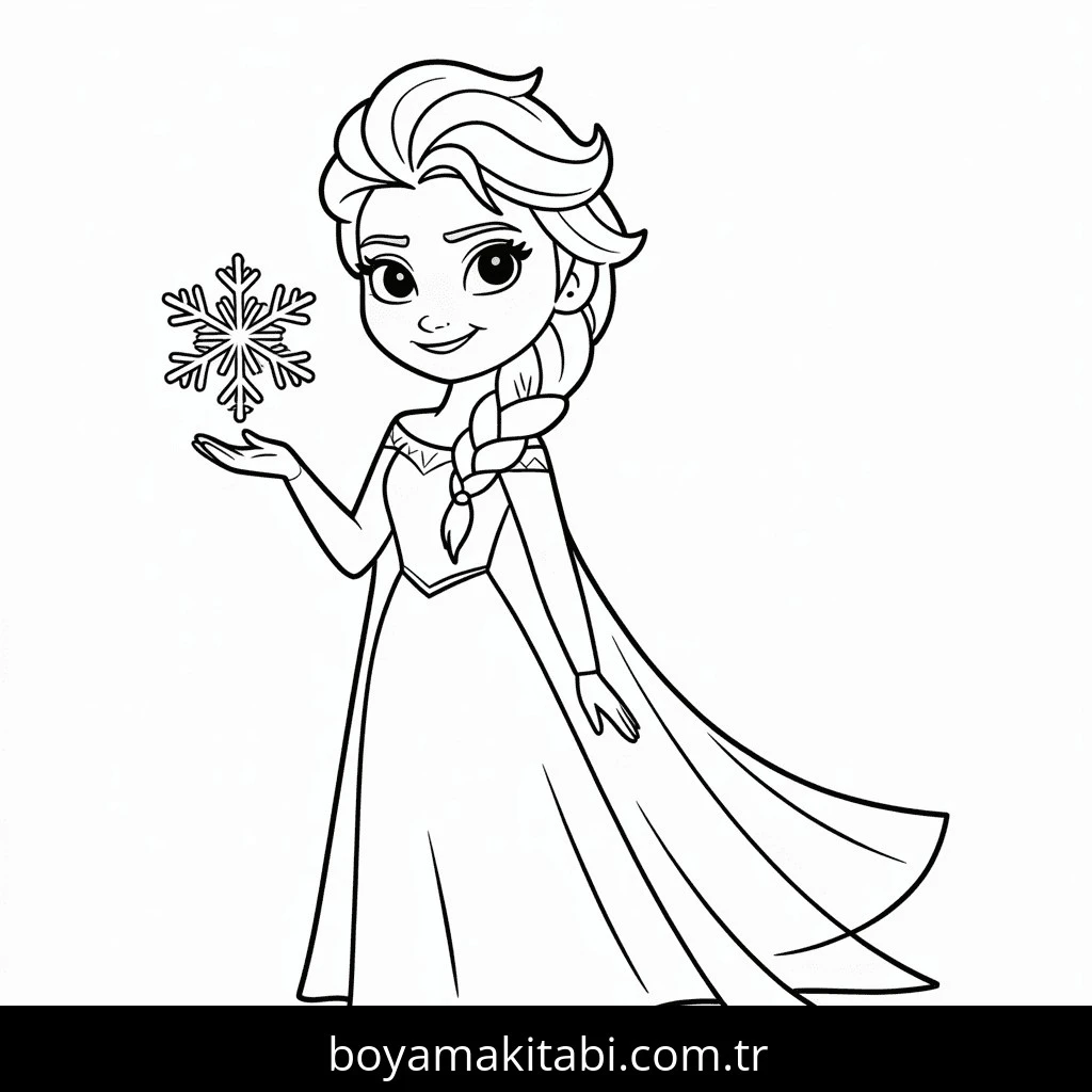Elsa boyama sayfası – yaratıcılığı geliştirir, keyifli zaman