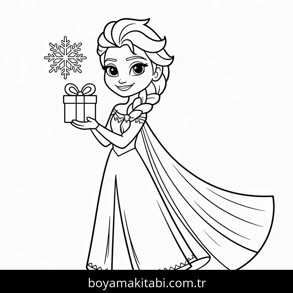 Elsa boyama sayfası – okul öncesi, evde etkinlik